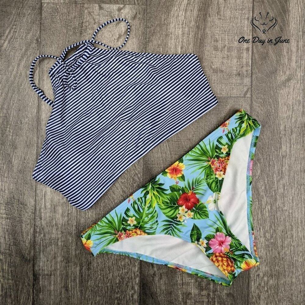 Beautyin High Neck Bikini Swimsuit Size L